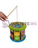 Дървен образователен куб монтесори за деца с много функции и игри 11в1